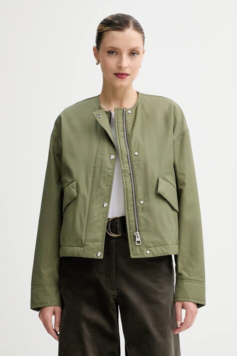 Marc O'Polo kurtka kolor zielony przejściowa oversize 506127070055