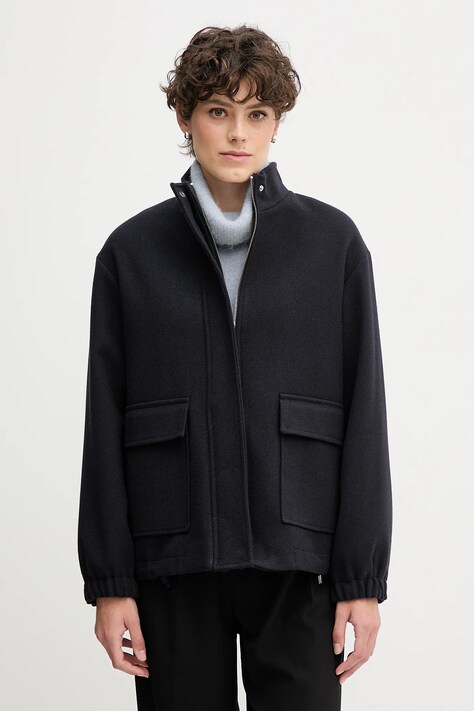 Sandro Ferrone geacă culoarea bleumarin, de tranziție, oversize, S95YBFCEDRO