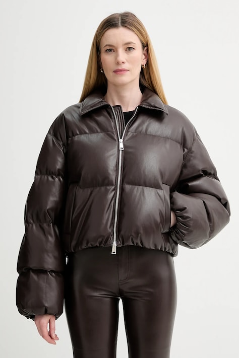 Nanushka kurtka kolor brązowy zimowa NW25FWJK20278