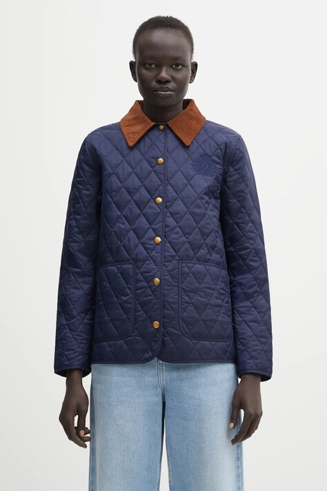 Sporty & Rich kurtka NY Crest Nylon Quilted kolor granatowy przejściowa JA01962243BL106