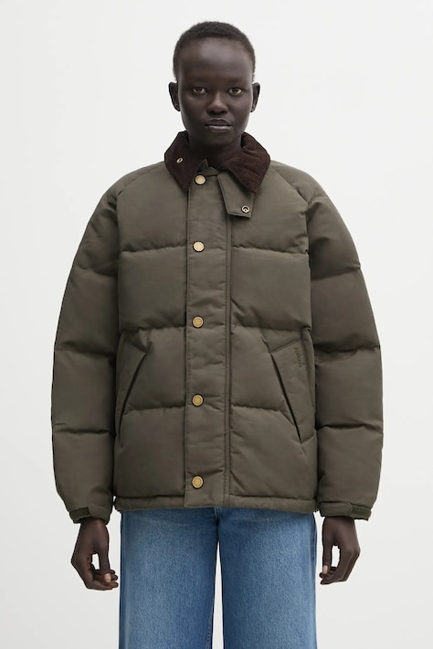 Sorel kurtka puchowa Sorel x Barbour OS Transport Wax Puffer kolor zielony zimowa A100153733