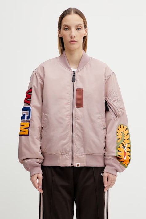 Bomber jakna A Bathing Ape Shark MA-1 boja: ružičasta, za prijelazno razdoblje, oversize, 001HJL802003L