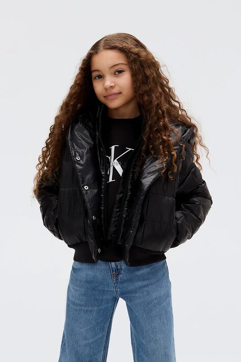 Bunda Calvin Klein Jeans černá barva, IG0IG02988