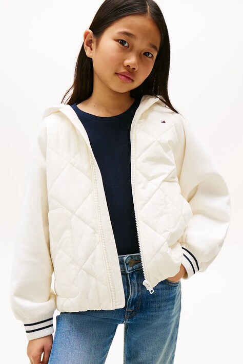 Дитяча куртка Tommy Hilfiger колір бежевий KG0KG08650