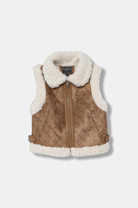 Guess vestă culoarea maro, J5YN03 WHGN0