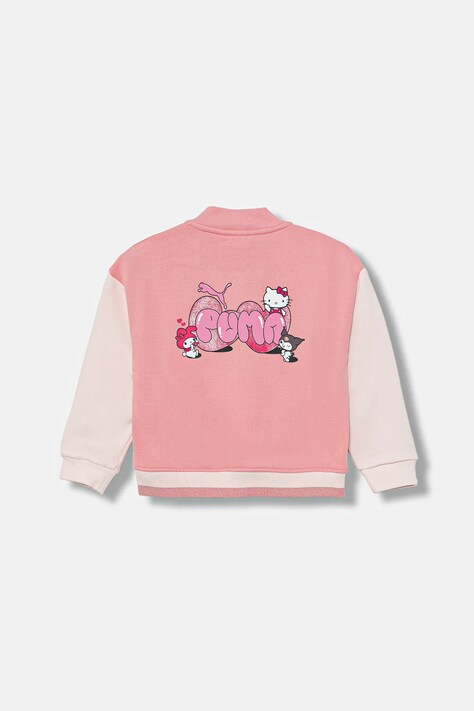 Puma bluză copii PUMA X HELLO KITTY & FRIENDS Bomber Jacket FL culoarea roz, uni, 632394