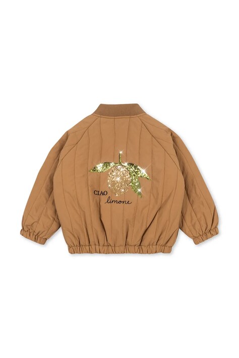 Konges Sløjd kurtka JUNO SEQUIN BOMBER JACKET kolor brązowy KS103490
