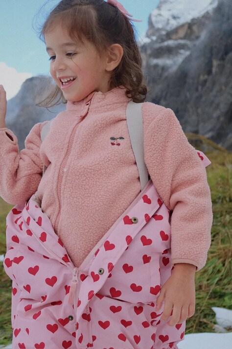 Παιδικό μπουφάν Konges Sløjd THERMY FLEECE JACKET GRS χρώμα: ροζ, KS103548