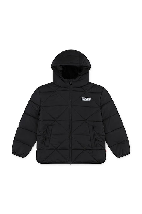 Dječja jakna Levi's A LINE MDWT PUFFER boja: crna, 3EN638
