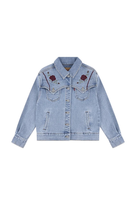 Детско дънково яке Levi's OVERSIZED WESTERN TRUCKER в синьо 4EN567