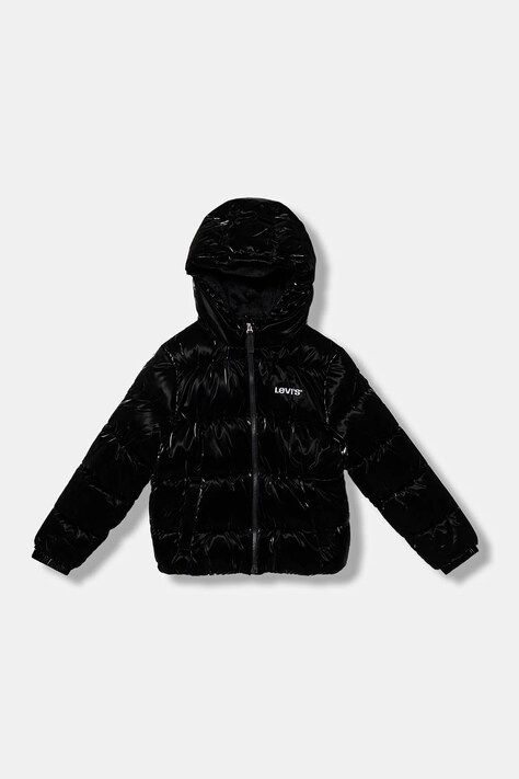 Dječja jakna Levi's SHINY HVWT PUFFER boja: crna, 4EN640