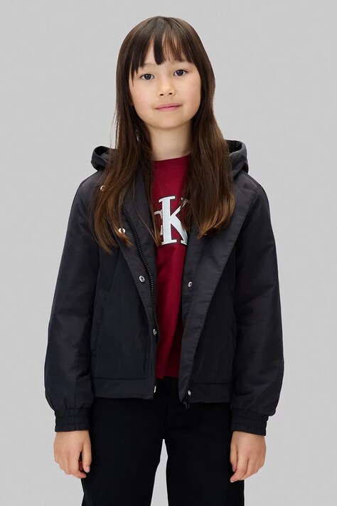 Calvin Klein Jeans kurtka dziecięca kolor czarny IG0IG03021