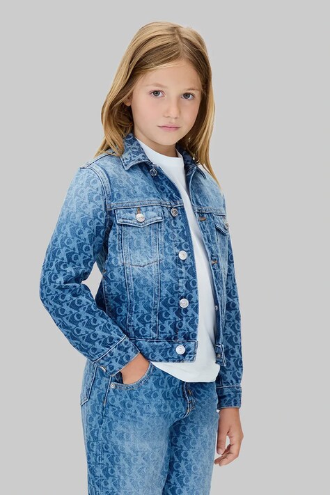 Calvin Klein Jeans kurtka jeansowa dziecięca kolor niebieski IU0IU00727
