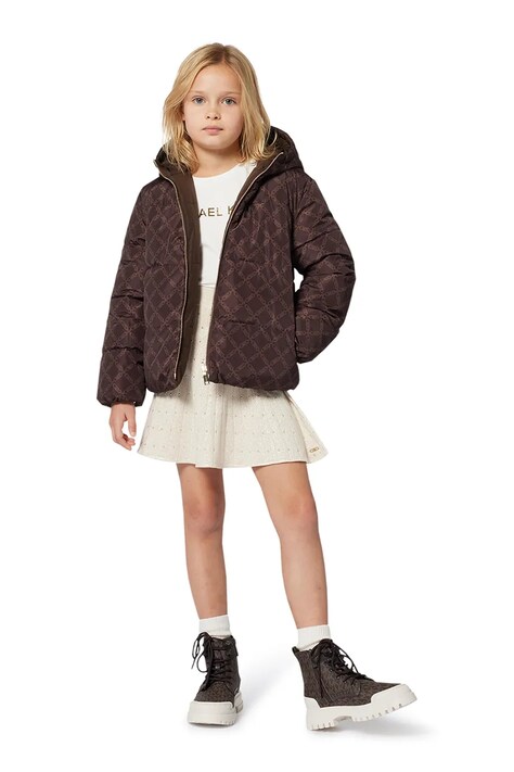 Otroška jakna Michael Kors rjava barva, R30456