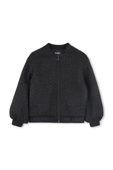 Karl Lagerfeld kurtka bomber dziecięca kolor czarny Z30605