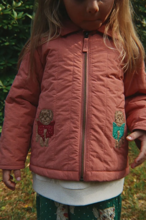 Konges Sløjd kurtka dziecięca JUNO COLLAR JACKET kolor różowy KS105179