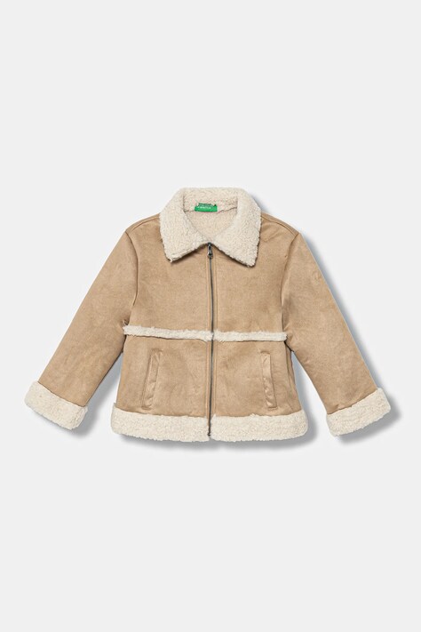United Colors of Benetton kurtka dziecięca kolor beżowy 2JLACN06V