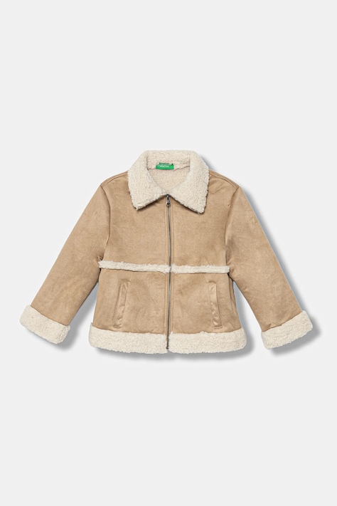 United Colors of Benetton kurtka dziecięca kolor beżowy 2JLACN06V