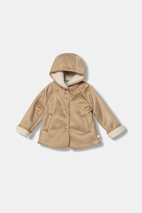 Παιδικό μπουφάν United Colors of Benetton χρώμα: μπεζ, 2JLAGN044
