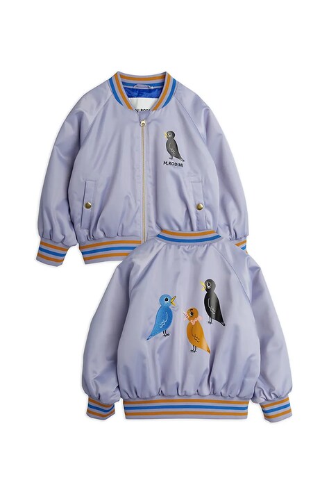 Mini Rodini geacă bomber pentru copii Birds culoarea violet, 2561010145
