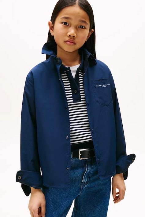 Detská bunda Tommy Hilfiger tmavomodrá farba, KS0KS00644