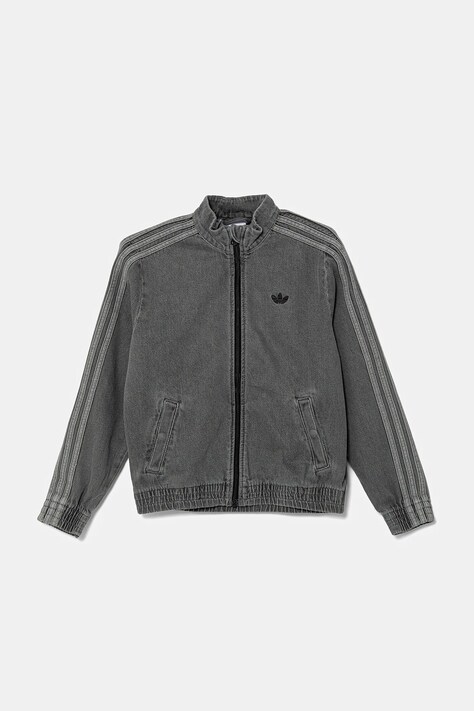 adidas Originals kurtka jeansowa dziecięca kolor szary JV7801