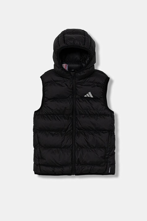 Otroški brezrokavnik adidas črna barva, JL7386