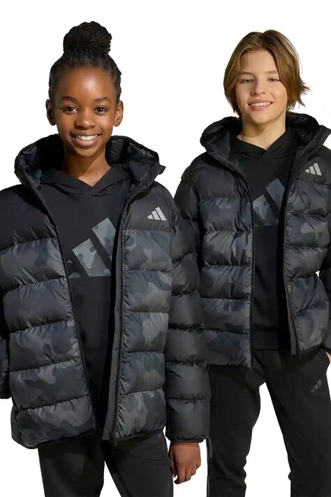 Παιδικό μπουφάν adidas χρώμα: μαύρο, JL7399