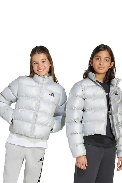Παιδικό μπουφάν adidas χρώμα: ασημί, JM1670