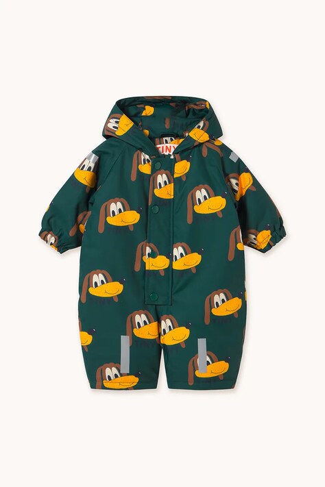 Tinycottons kombinezon niemowlęcy DOGS SNOW ONE-PIECE kolor turkusowy AW25-039