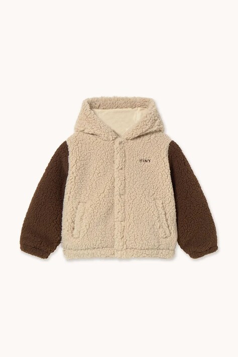 Дитяча куртка Tinycottons COLOR BLOCK POLAR SHERPA HOODIE — фото 2