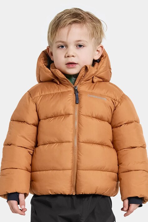 Παιδικό μπουφάν Didriksons ROXEN KIDS JACKET χρώμα: καφέ, 505811