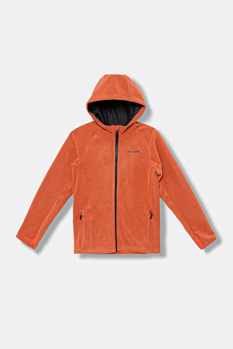 Columbia bluza dziecięca Arctic Peak kolor pomarańczowy z kapturem gładka 2134921