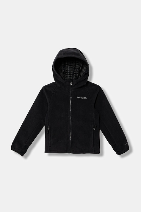 Columbia bluza dziecięca Arctic Peak kolor czarny z kapturem gładka 2134921