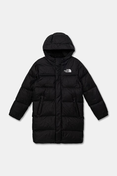 Dětská péřová bunda The North Face TEEN NUPTSE LONG PARKA černá barva, NF0A88UFKX71