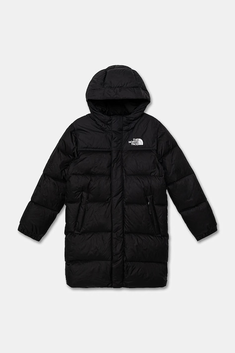 The North Face geacă de puf pentru copii TEEN NUPTSE LONG PARKA culoarea negru, NF0A88UFKX71