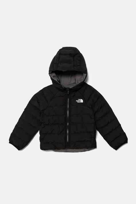 The North Face kurtka dwustronna dziecięca KID REVERSIBLE PERRITO HOODED JACKET kolor czarny NF0A88VJWOO1