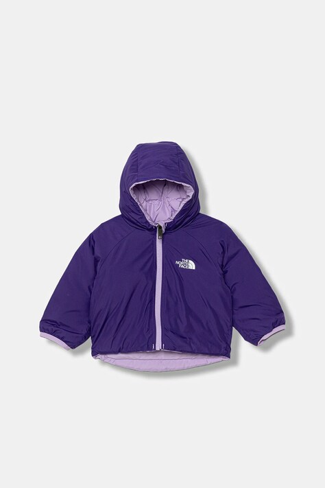 Oboustranná kojenecká bunda The North Face BABY REVERSIBLE PERRITO HOODED JACKET fialová barva, NF0A88W3QZI1