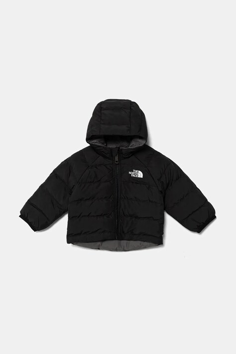 The North Face kurtka dwustronna dziecięca BABY REVERSIBLE PERRITO HOODED JACKET kolor czarny NF0A88W3WOO1