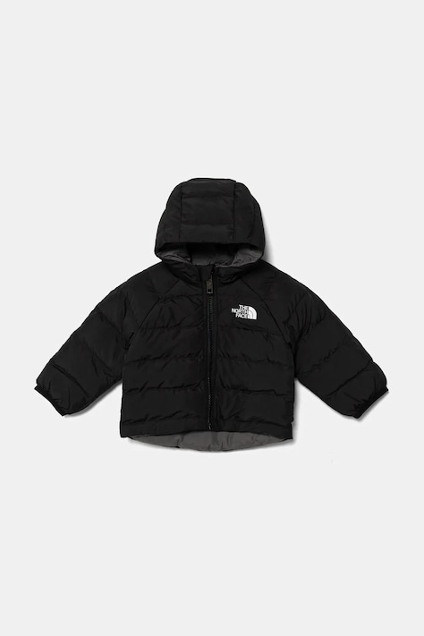 The North Face geacă reversibilă pentru copii BABY REVERSIBLE PERRITO HOODED JACKET culoarea negru, NF0A88W3WOO1
