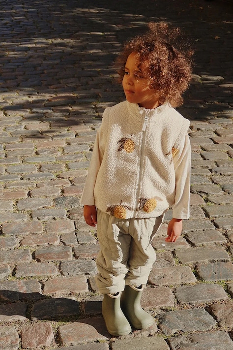 Konges Sløjd vestă copii JODY TEDDY VEST GRS culoarea bej, KS103481