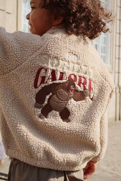Konges Sløjd geacă JAZZ TEDDY BOMBER JACKET GRS culoarea bej, KS103482