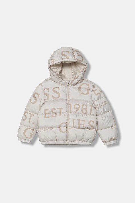 Παιδικό μπουφάν Guess χρώμα: μπεζ, H5BT00 WCFM0
