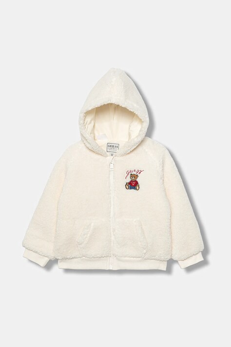 Guess bluza dziecięca kolor beżowy z kapturem gładka H5BT01 WGSO0