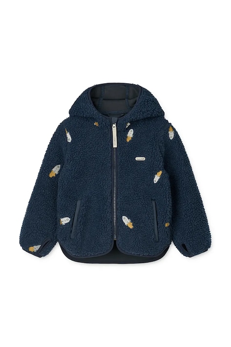 Detská bunda Liewood Mara Pile Jacket tmavomodrá farba, LW18920