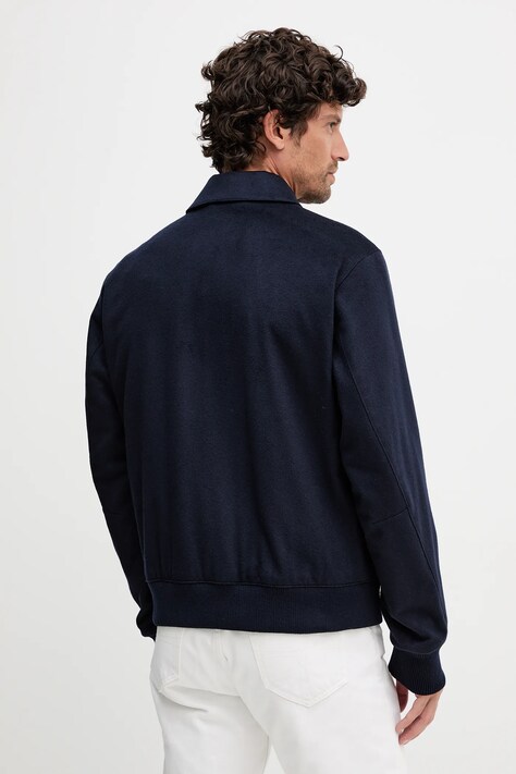 BOSS geacă de lână BECKHAM X BOSS culoarea bleumarin, de tranziție, 50555817