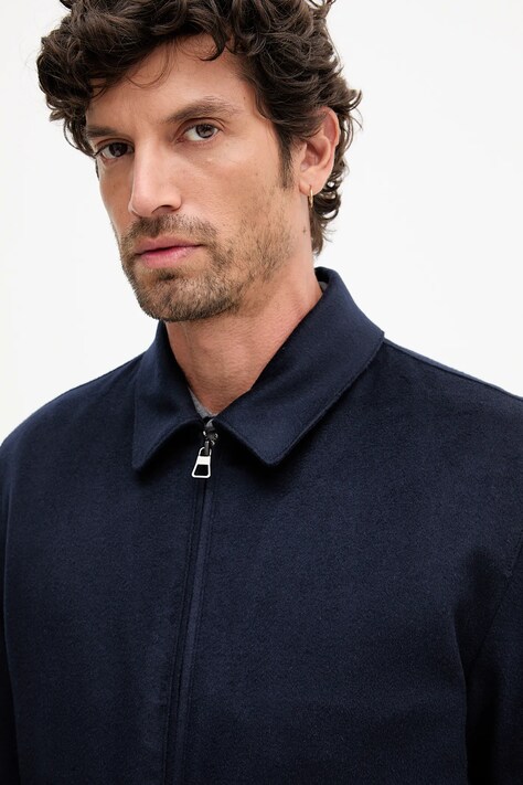 BOSS geacă de lână BECKHAM X BOSS culoarea bleumarin, de tranziție, 50555817