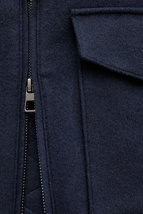 BOSS geacă de lână BECKHAM X BOSS culoarea bleumarin, de tranziție, 50555817