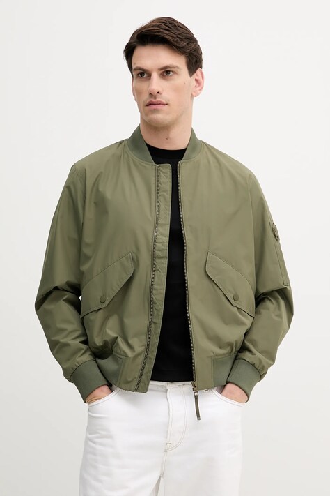Bunda Tommy Hilfiger zelená barva, přechodná, MW0MW39629