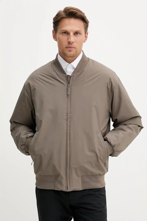 Calvin Klein kurtka bomber kolor brązowy przejściowa LV04LC513G